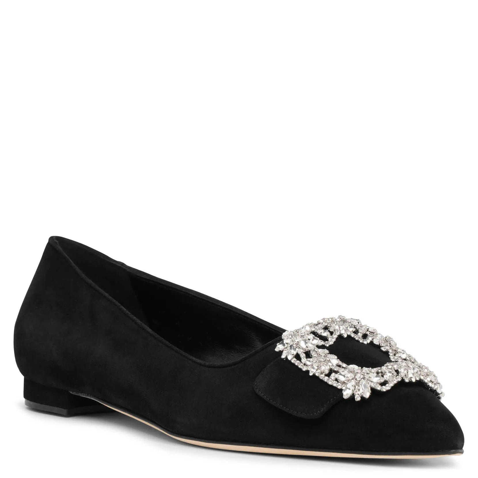 Maysale jewel black suede flats