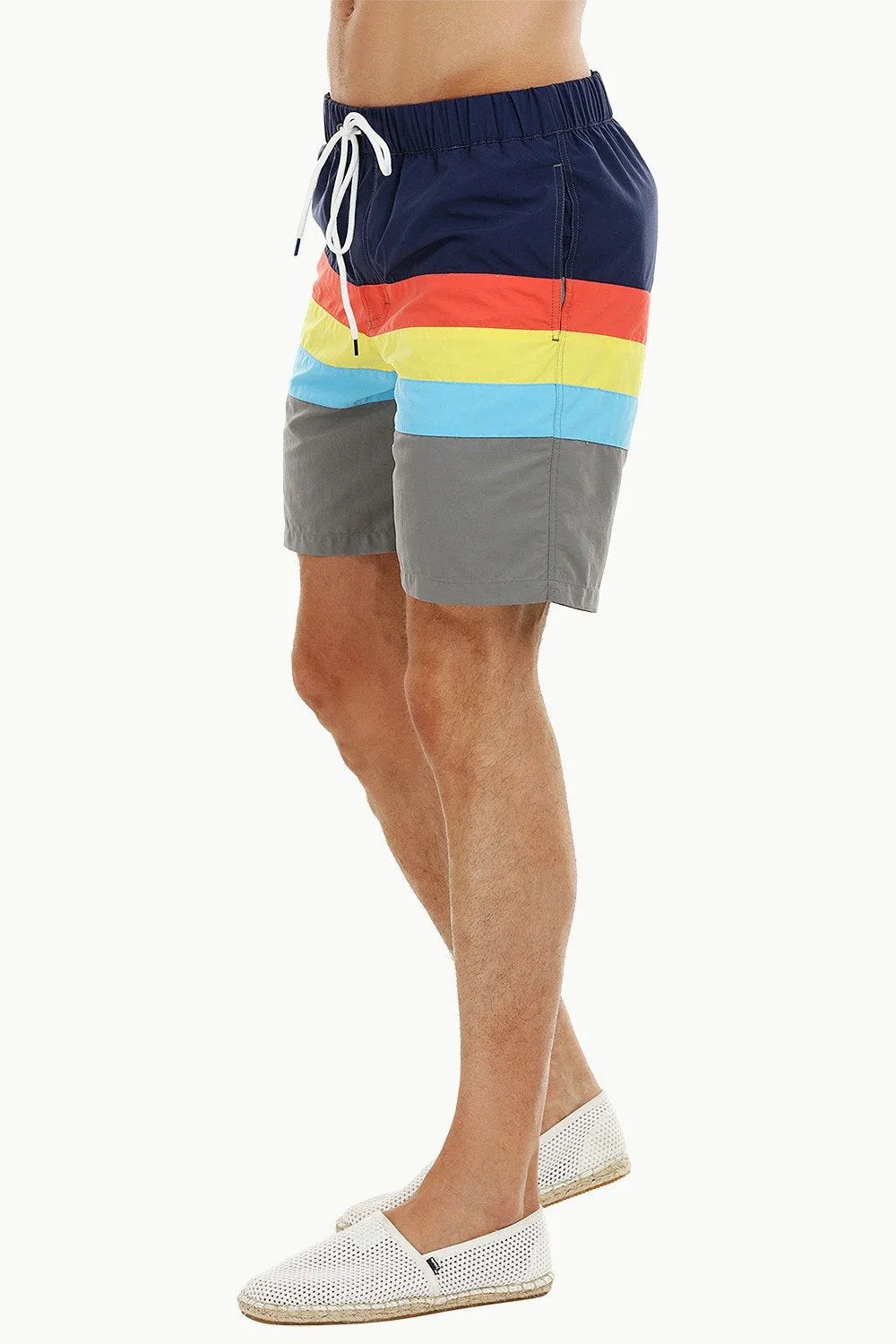 Mens Sporty Multicolour Quickdry Swimshorts