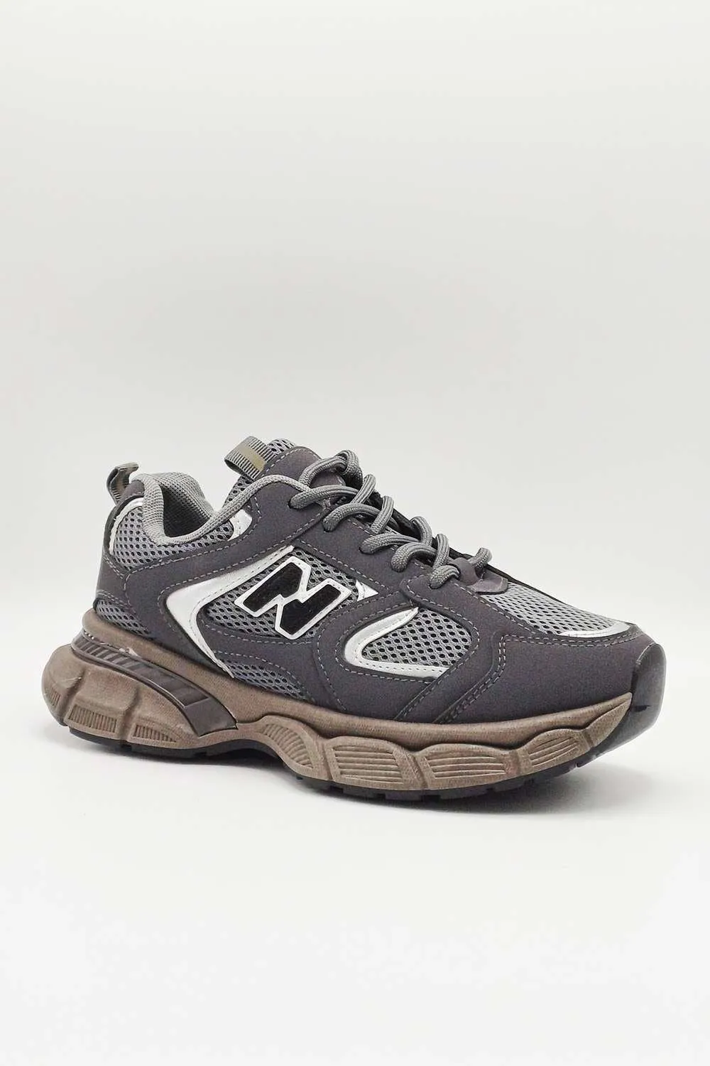 Novastride Mesh Lace-Up Trainers in Grey