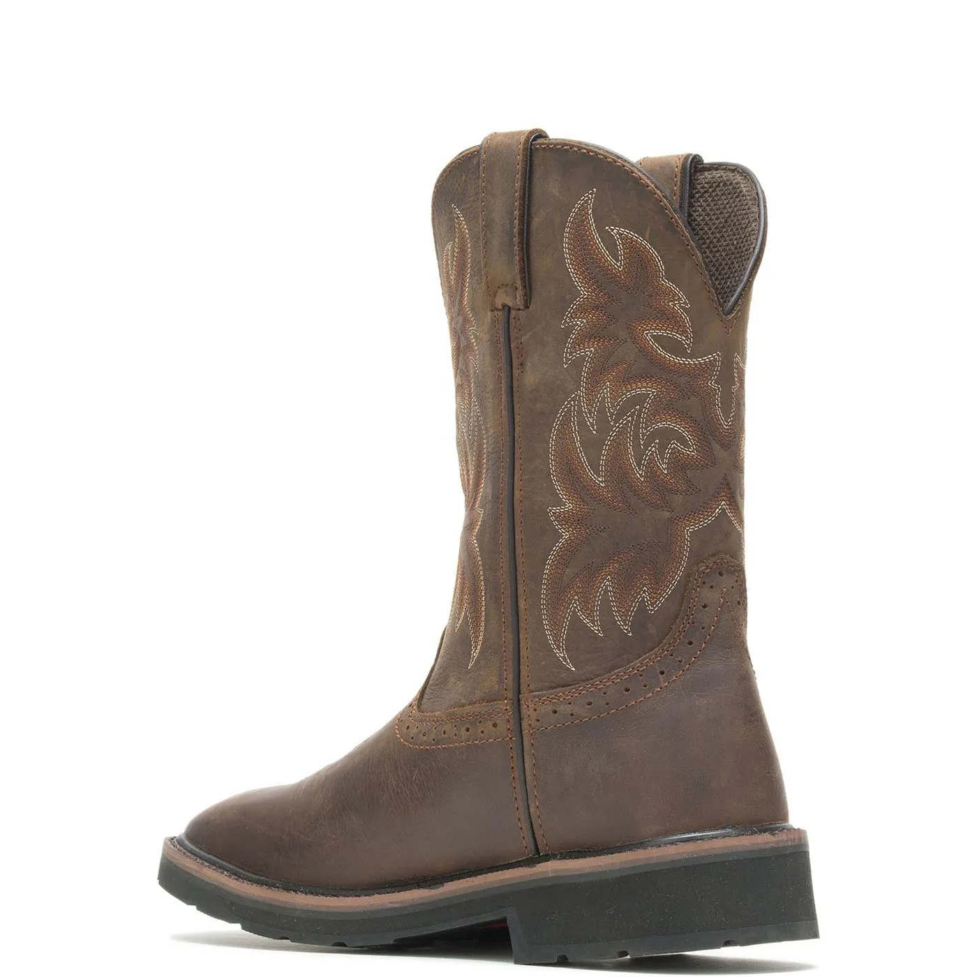 Rancher Soft-Toe Pull-On Wellington Square Toe Boot Dark Brown