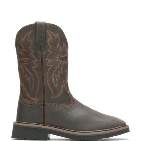 Rancher Soft-Toe Pull-On Wellington Square Toe Boot Dark Brown