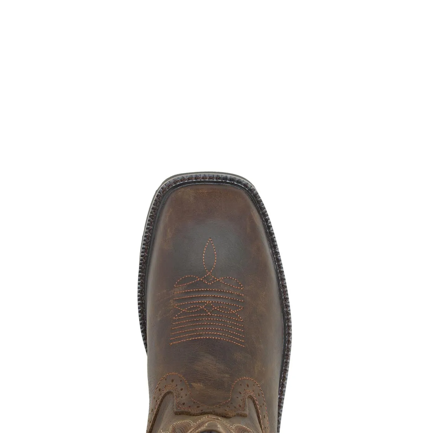Rancher Soft-Toe Pull-On Wellington Square Toe Boot Dark Brown