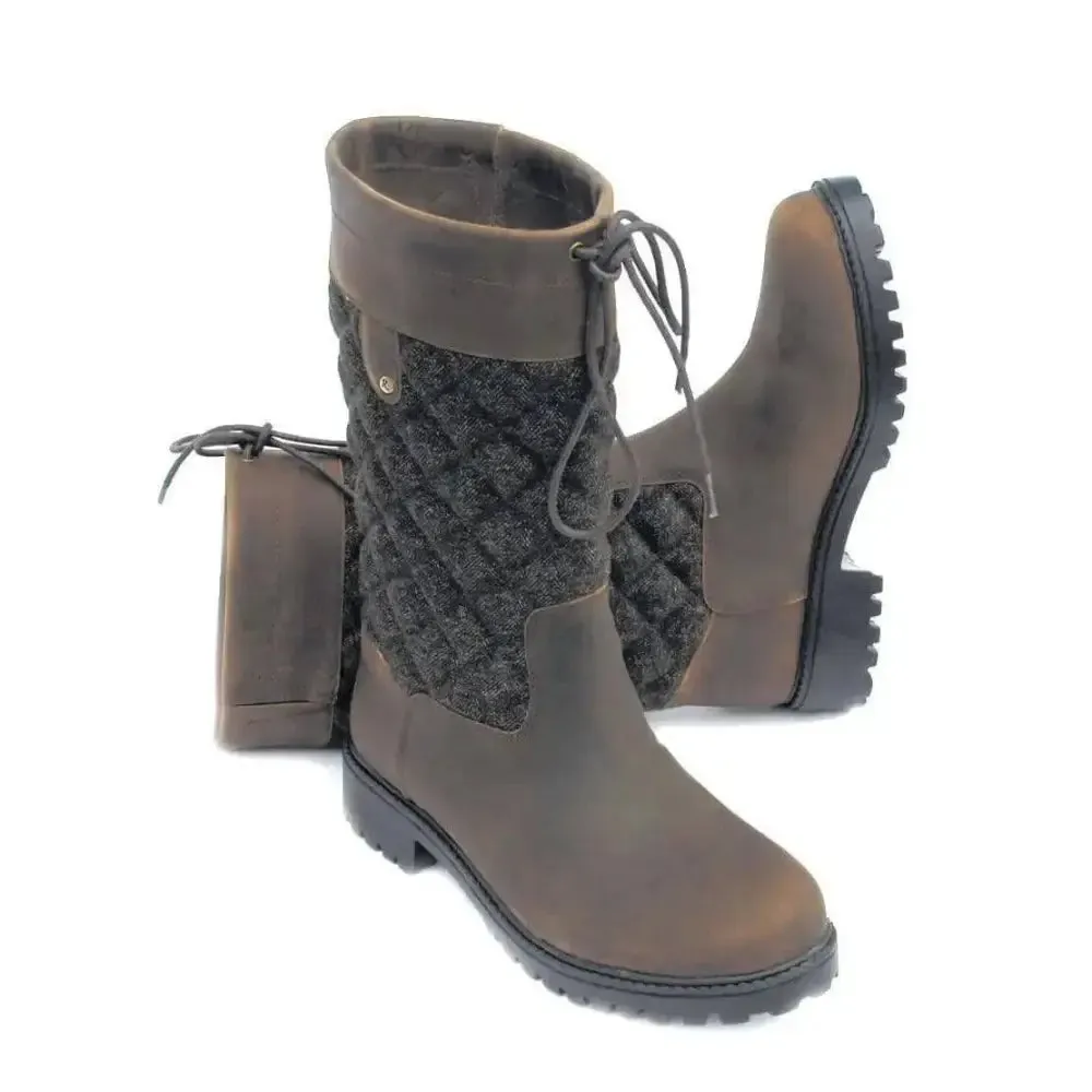 Rhinegold Elite Georgia Tweed Leather Country Boots