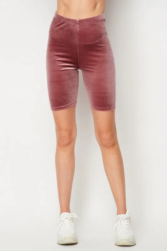 Smoky Mauve Velvet Bike Shorts