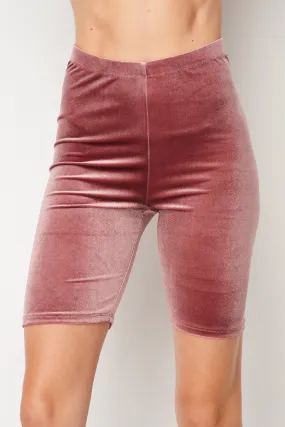 Smoky Mauve Velvet Bike Shorts