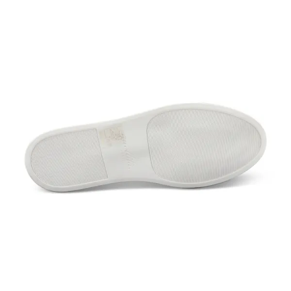 Sneakers bianche in pelle martellata