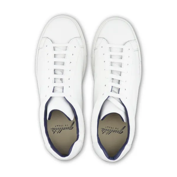 Sneakers bianche in pelle martellata