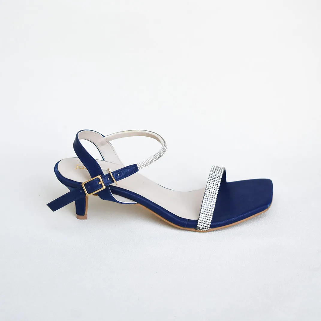 Starry Square-Toe heels blue