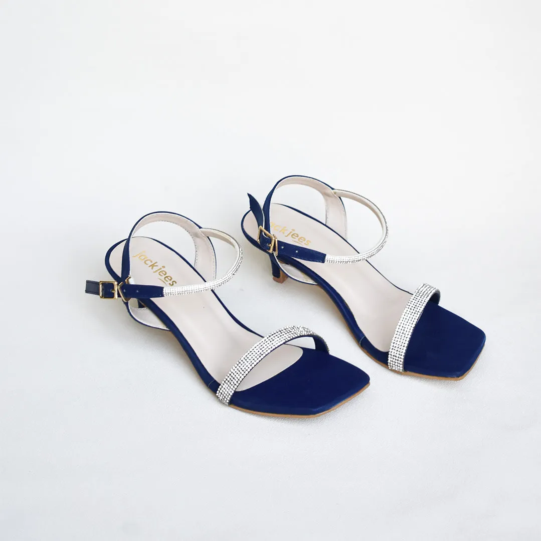 Starry Square-Toe heels blue