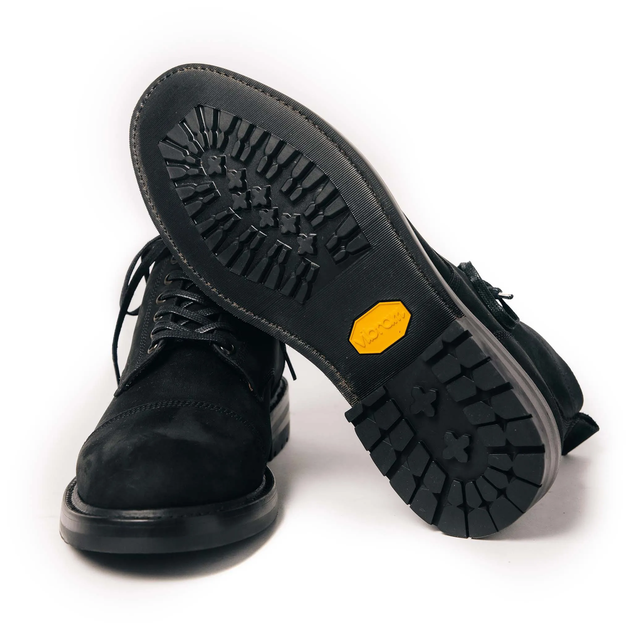 The Moto Boot in Black Weatherproof Nubuck