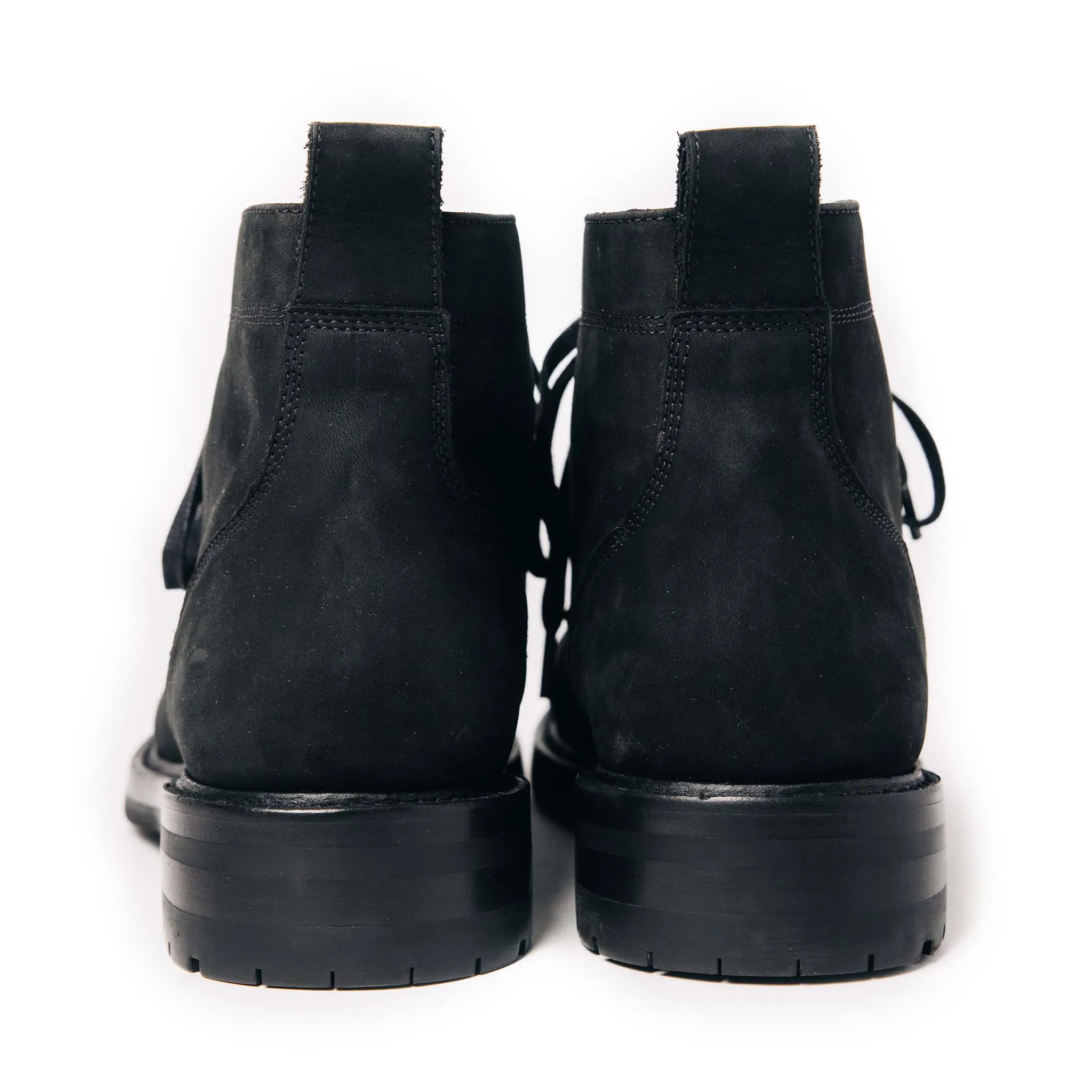 The Moto Boot in Black Weatherproof Nubuck