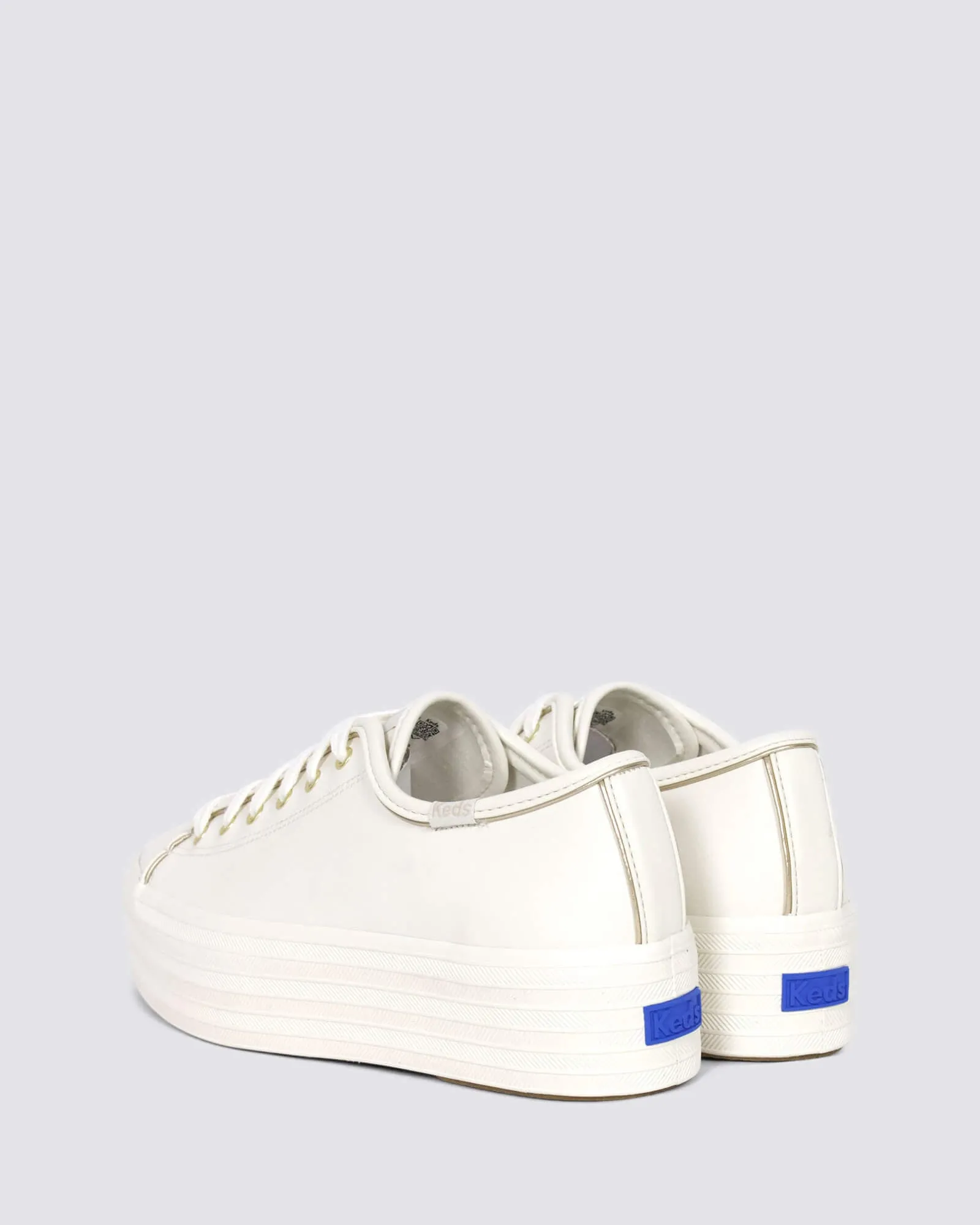 TRIPLE UP PLATFORM SNEAKERS WHITE/GOLD LEATHER