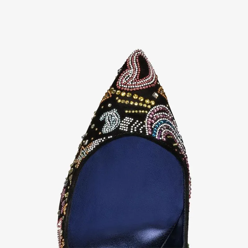 Velvet Pumps with Starlight Embroidery