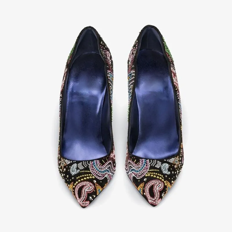 Velvet Pumps with Starlight Embroidery