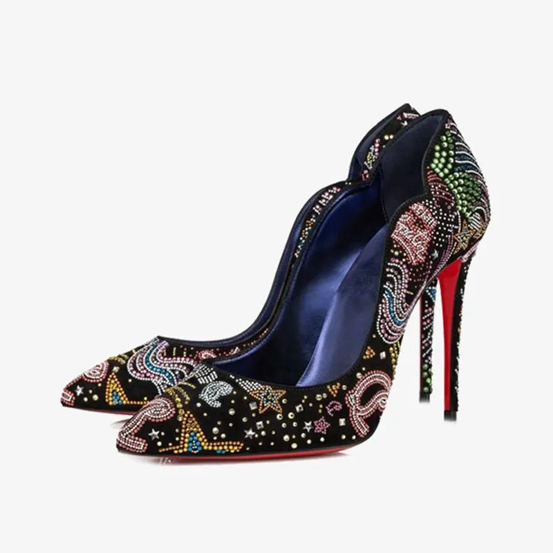 Velvet Pumps with Starlight Embroidery