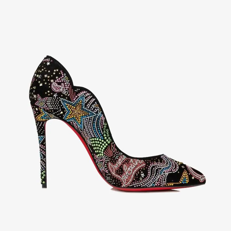 Velvet Pumps with Starlight Embroidery