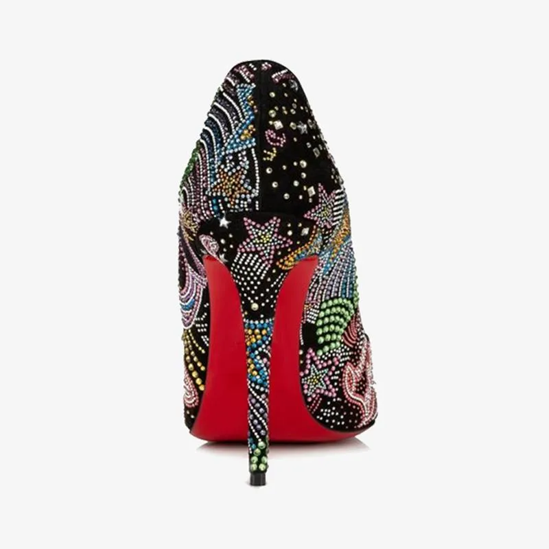 Velvet Pumps with Starlight Embroidery