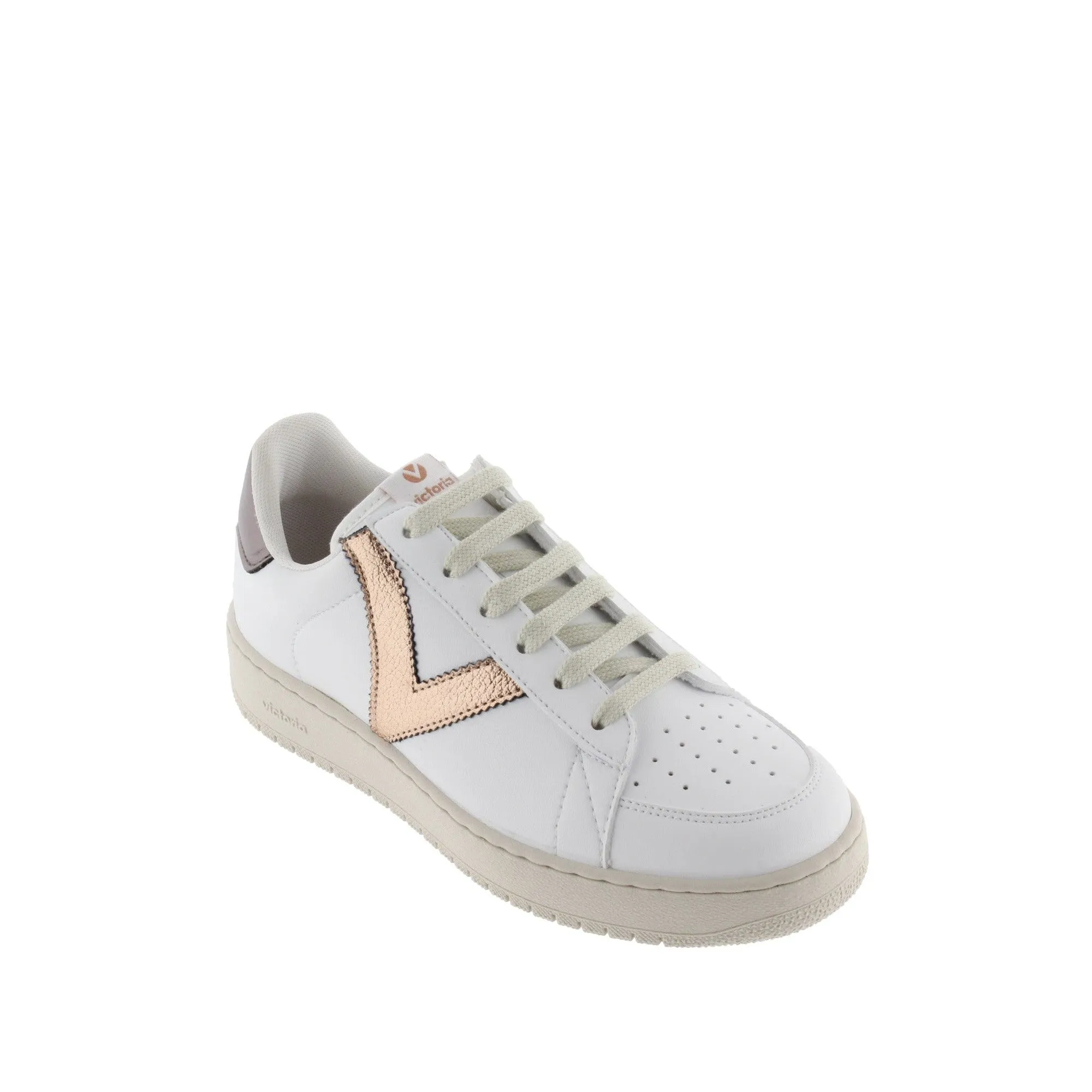 Victoria Madrid 1258202 Ladies Spanish Nude Vegan Leather Lace Up Trainers
