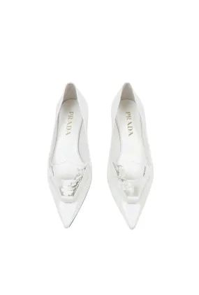 White Origami 3D Art Pointed Heels