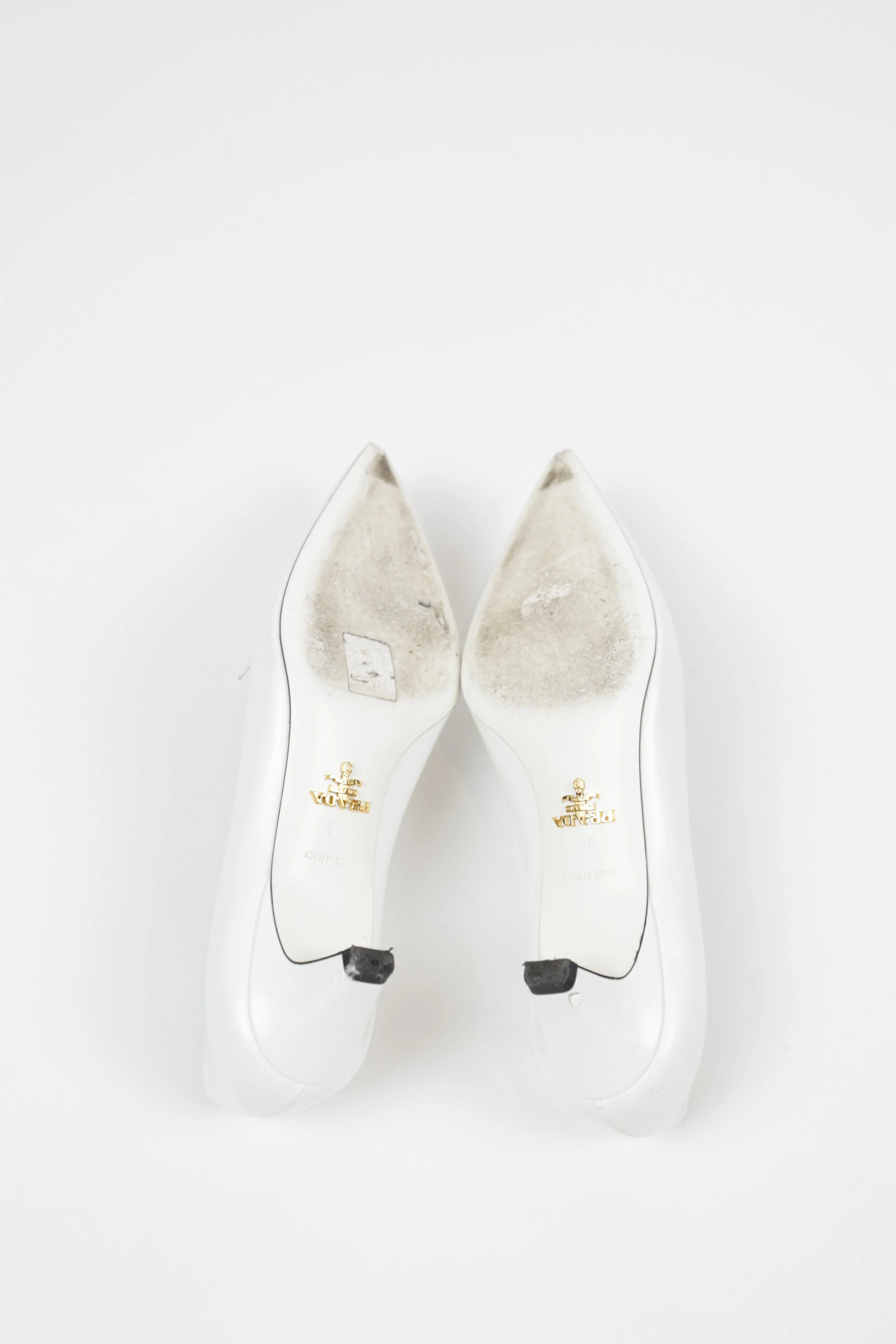 White Origami 3D Art Pointed Heels