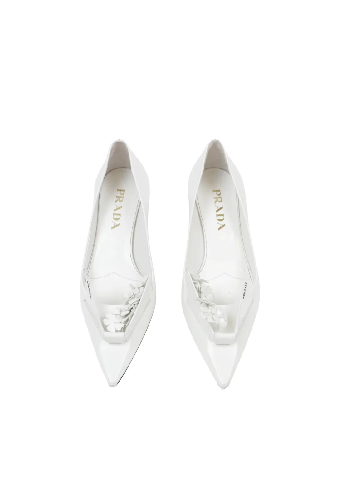 White Origami 3D Art Pointed Heels