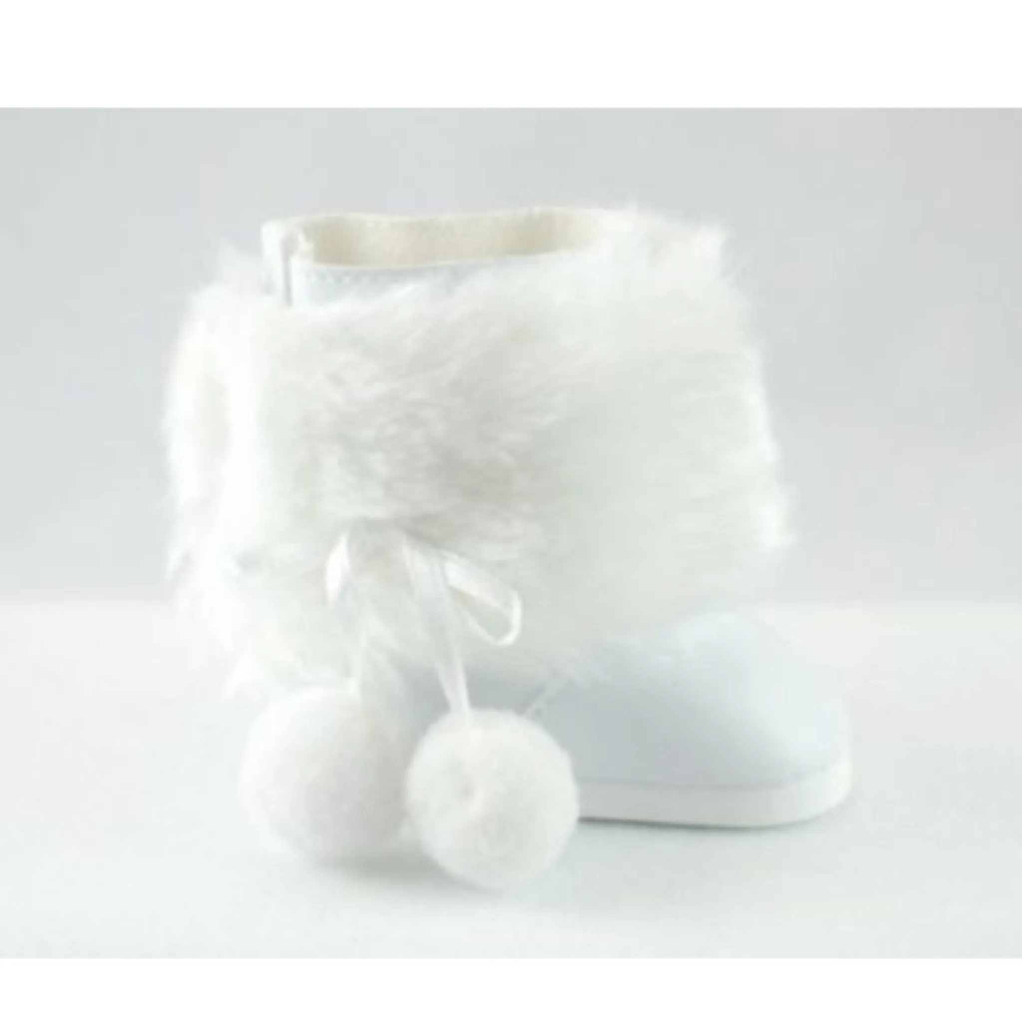 White Snow Boots with Fur for 18-inch dolls
