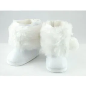 White Snow Boots with Fur for 18-inch dolls