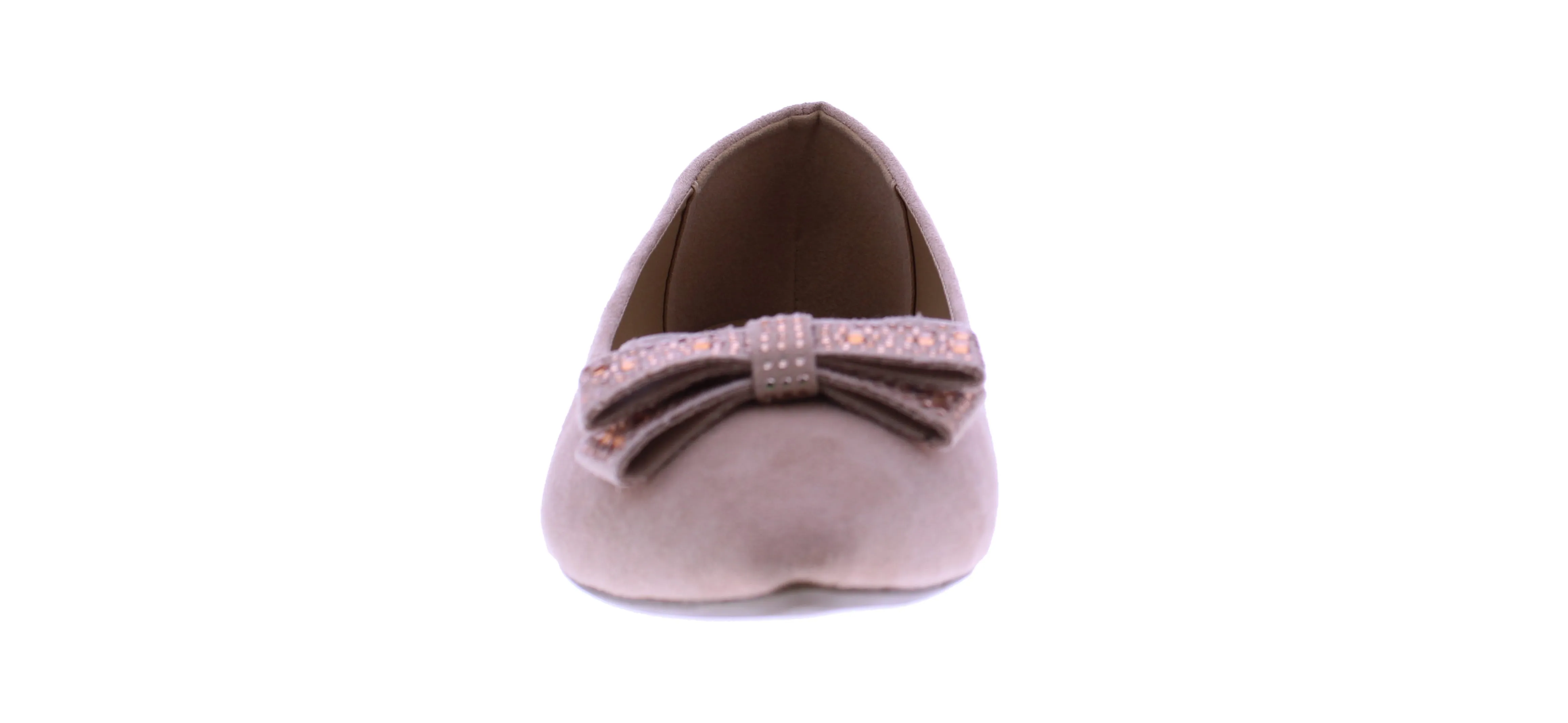 Women Microfiber Ballerina with Rhinestone Bow